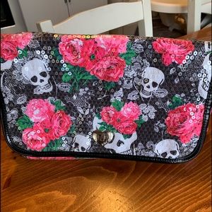 Betsey Johnson Skull and Roses Purse